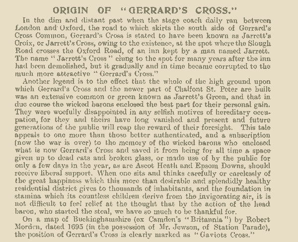 Origins of Gerrards Cross